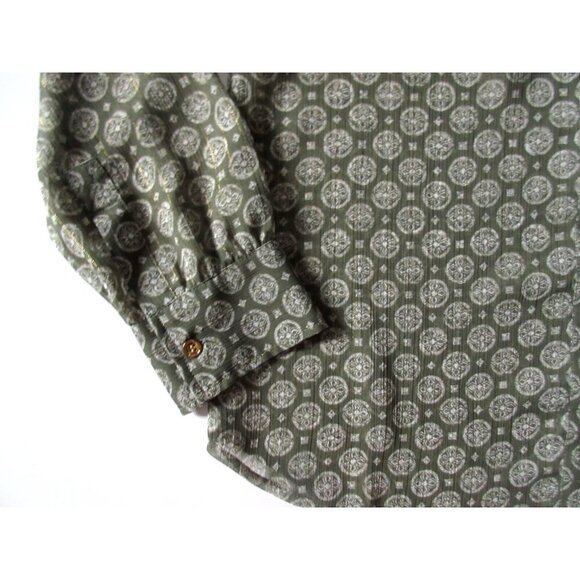 NWT Chico's Ikat Diamond Lanie II Sequin Collar Sheer Button Down Shirt 0 4 - Picture 2 of 5